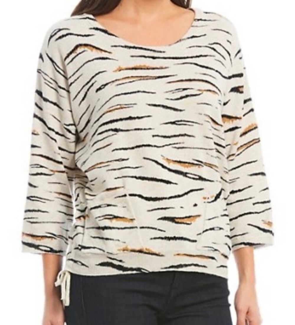 Democracy Zebra Stripe Sweater S NWT